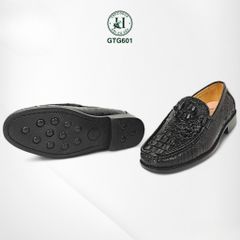 Giày lười đế cao da gù cá sấu thật 100%, phong cách mạnh mẽ – đẳng cấp - GTG601
