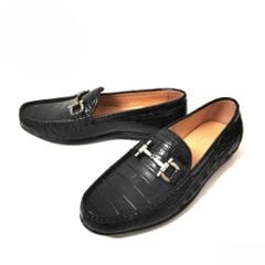 GLB39 – Giày lười da bụng cá sấu thật | Có sẵn màu đen – Màu nâu đặt riêng theo yêu cầu