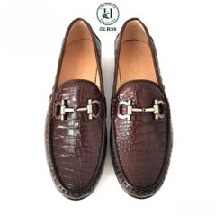 GLB39 – Giày lười da bụng cá sấu thật | Có sẵn màu đen – Màu nâu đặt riêng theo yêu cầu