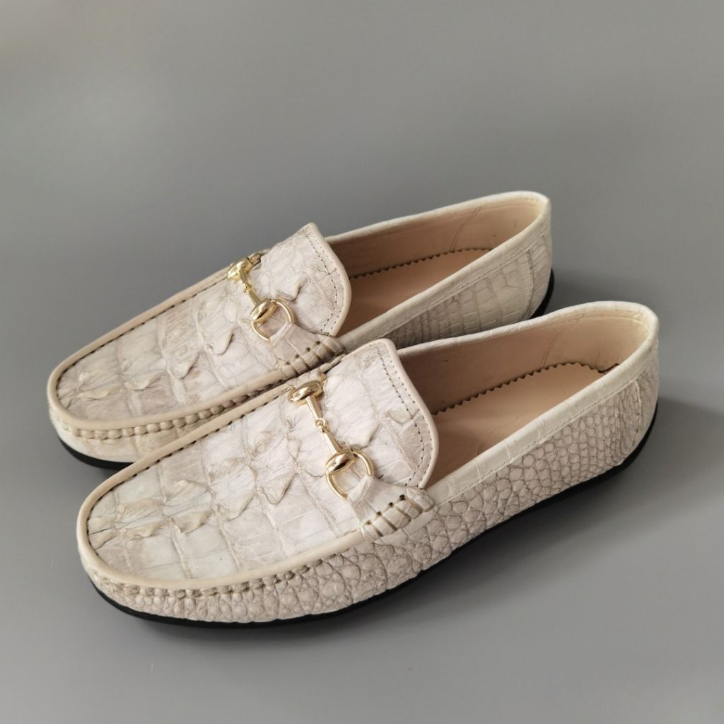 GLD79BT – Giày lười da đuôi cá sấu bạch tạng | Tinh khôi – Khác biệt – Tuyên ngôn của đẳng cấp