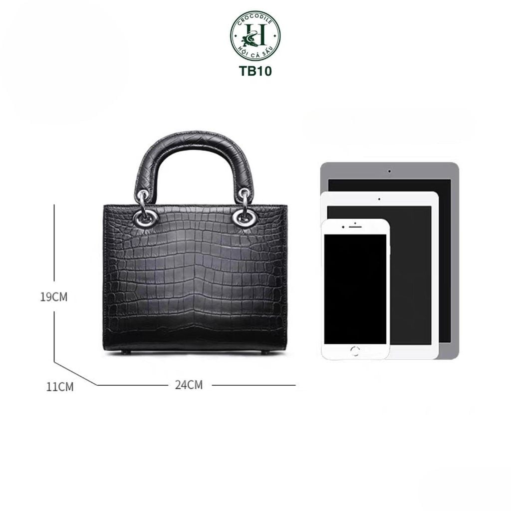 Túi nữ da bụng cá sấu bóng kính cao cấp TB10