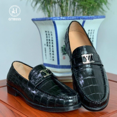 GTB555 – Giày Loafer da bụng cá sấu hạng A | Vân trơn sang trọng – Đế cao êm ái
