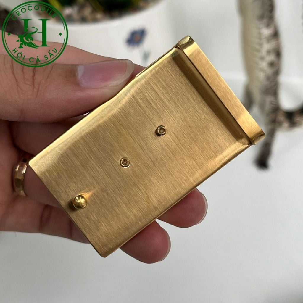 Mặt khóa thắt lưng chính hãng Hội Cá Sấu Crocodile thép nguyên khối cao cấp