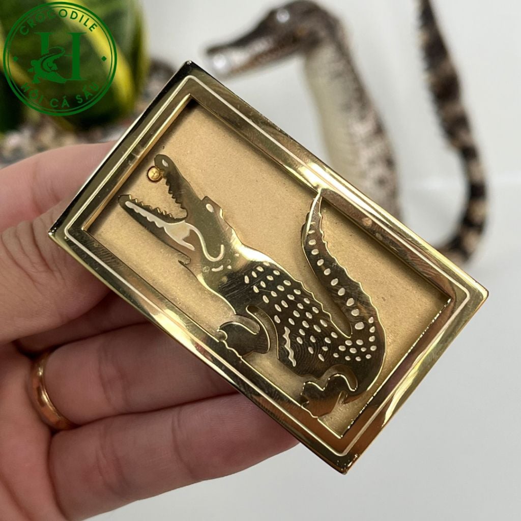 Mặt khóa thắt lưng chính hãng Hội Cá Sấu Crocodile thép nguyên khối cao cấp