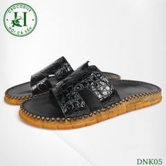 Dép nam quai ngang cá sấu HỘI CÁ SẤU CROCODILE DNK05 , đế TPR siêu bền khâu viền thủ công đi êm chân, BH 5 năm