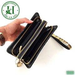 Ví cầm tay 2 kéo cao cấp da cá sấu nguyên thủy VDG01