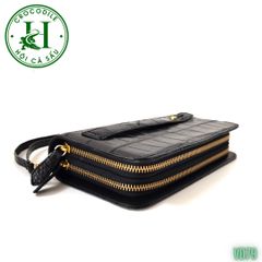 Ví cầm tay 2 kéo cao cấp da bụng cá sấu VD79