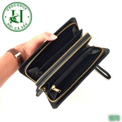 Ví cầm tay 2 kéo cao cấp da bụng cá sấu VD79