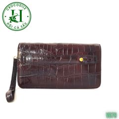 Ví cầm tay 2 kéo cao cấp da bụng cá sấu VD79