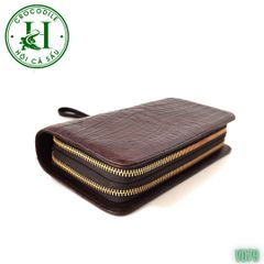 Ví cầm tay 2 kéo cao cấp da bụng cá sấu VD79