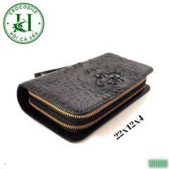 Ví cầm tay 2 kéo cao cấp da gù cá sấu VDG68