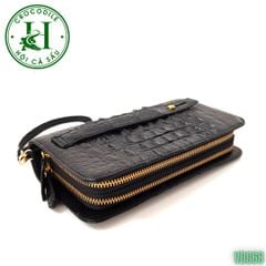 Ví cầm tay 2 kéo cao cấp da gù cá sấu VDG68