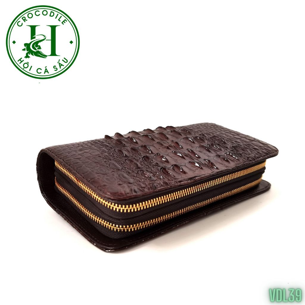 Ví cầm tay 2 kéo cao cấp da lưng cá sấu VDL39
