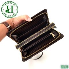 Ví cầm tay 2 kéo cao cấp da lưng cá sấu VDL39