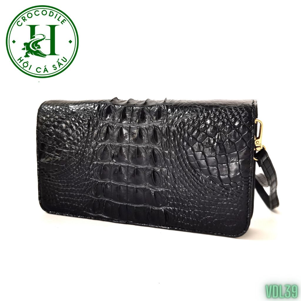 Ví cầm tay 2 kéo cao cấp da lưng cá sấu VDL39