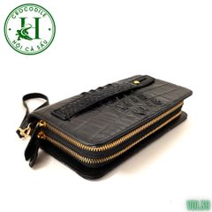 Ví cầm tay 2 kéo cao cấp da lưng cá sấu VDL39