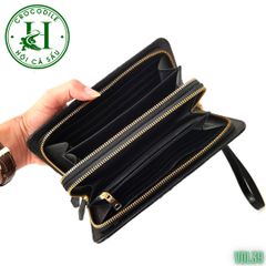 Ví cầm tay 2 kéo cao cấp da lưng cá sấu VDL39