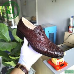 GTG139 – Giày Tây Loafer da gù cá sấu thật, thủ công cao cấp, đẳng cấp quý ông