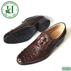 GTG139 – Giày Tây Loafer da gù cá sấu thật, thủ công cao cấp, đẳng cấp quý ông