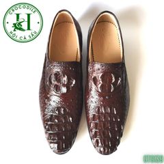 GTG139 – Giày Tây Loafer da gù cá sấu thật, thủ công cao cấp, đẳng cấp quý ông