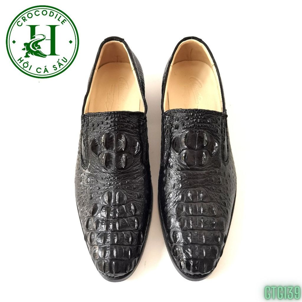 GTG139 – Giày Tây Loafer da gù cá sấu thật, thủ công cao cấp, đẳng cấp quý ông