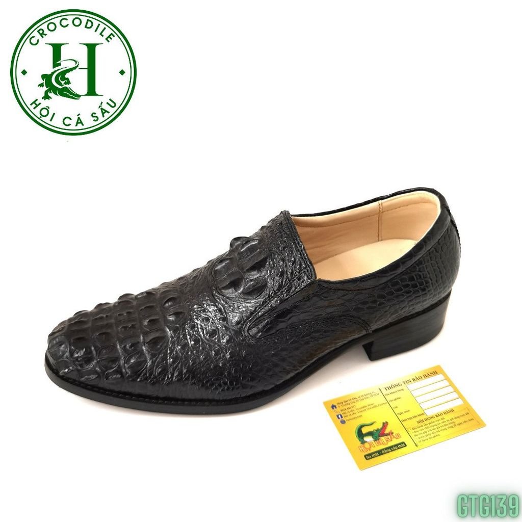 GTG139 – Giày Tây Loafer da gù cá sấu thật, thủ công cao cấp, đẳng cấp quý ông