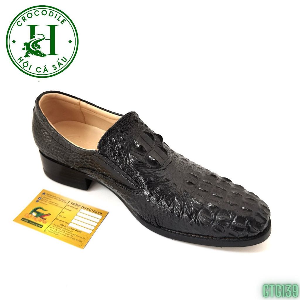 GTG139 – Giày Tây Loafer da gù cá sấu thật, thủ công cao cấp, đẳng cấp quý ông