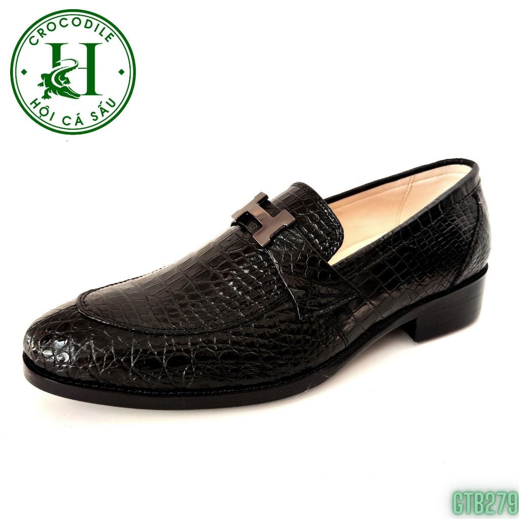 Giày Tây không dây da bụng cá sấu cao cấp GTB279