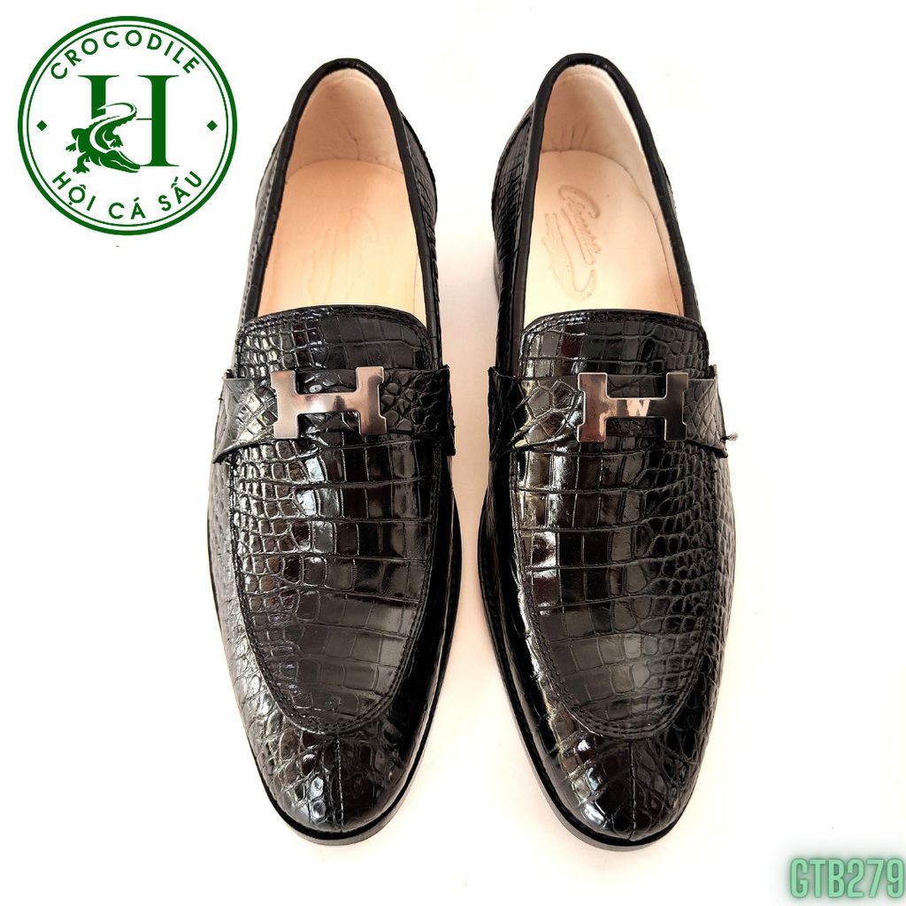 Giày Tây không dây da bụng cá sấu cao cấp GTB279