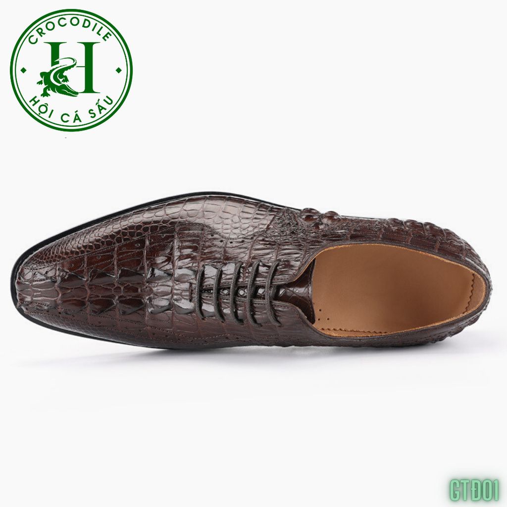 GTD01 – Giày Tây Oxford da đuôi cá sấu thủ công, chuẩn phong cách quý ông