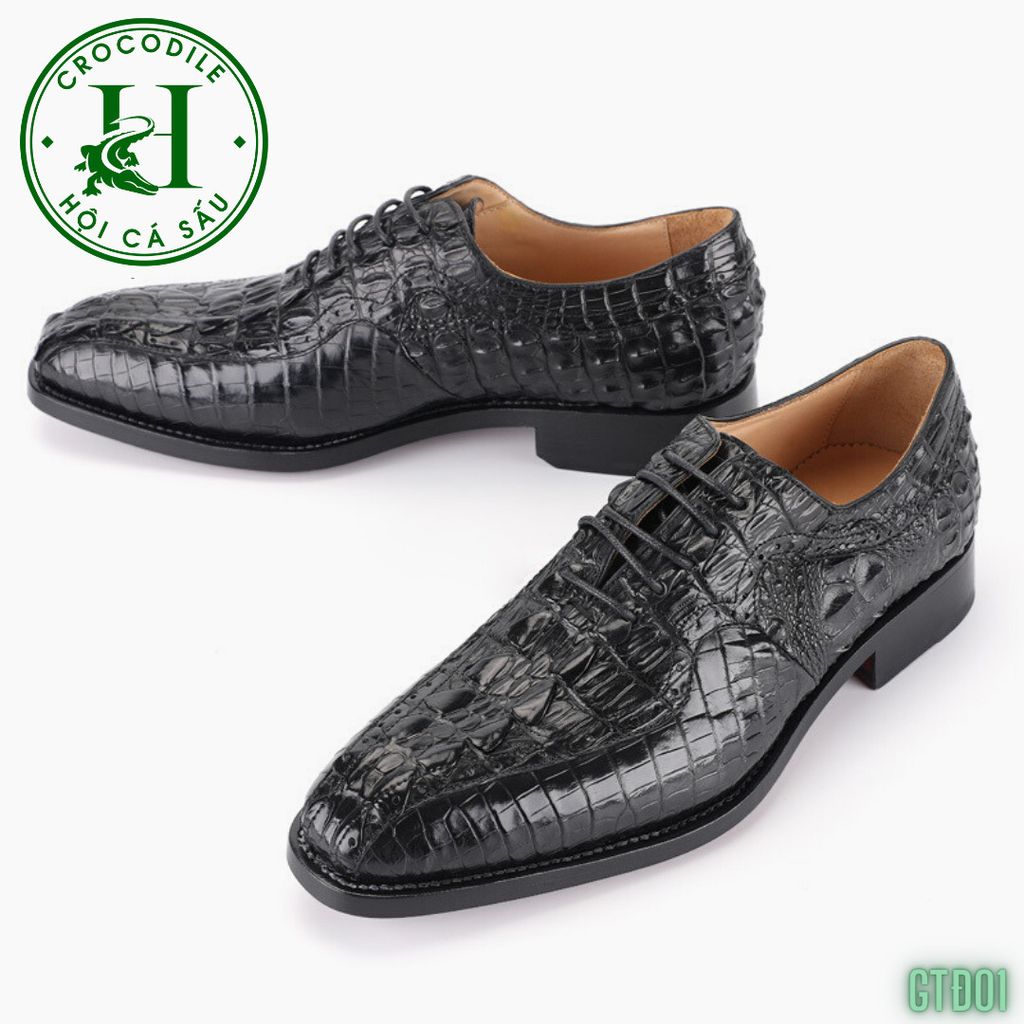 GTD01 – Giày Tây Oxford da đuôi cá sấu thủ công, chuẩn phong cách quý ông