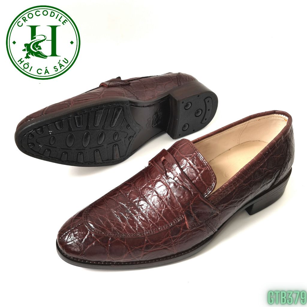GTB379 – Giày Tây Loafer không dây da cá sấu thật | Tối giản – Tinh tế – Đậm chất quý ông