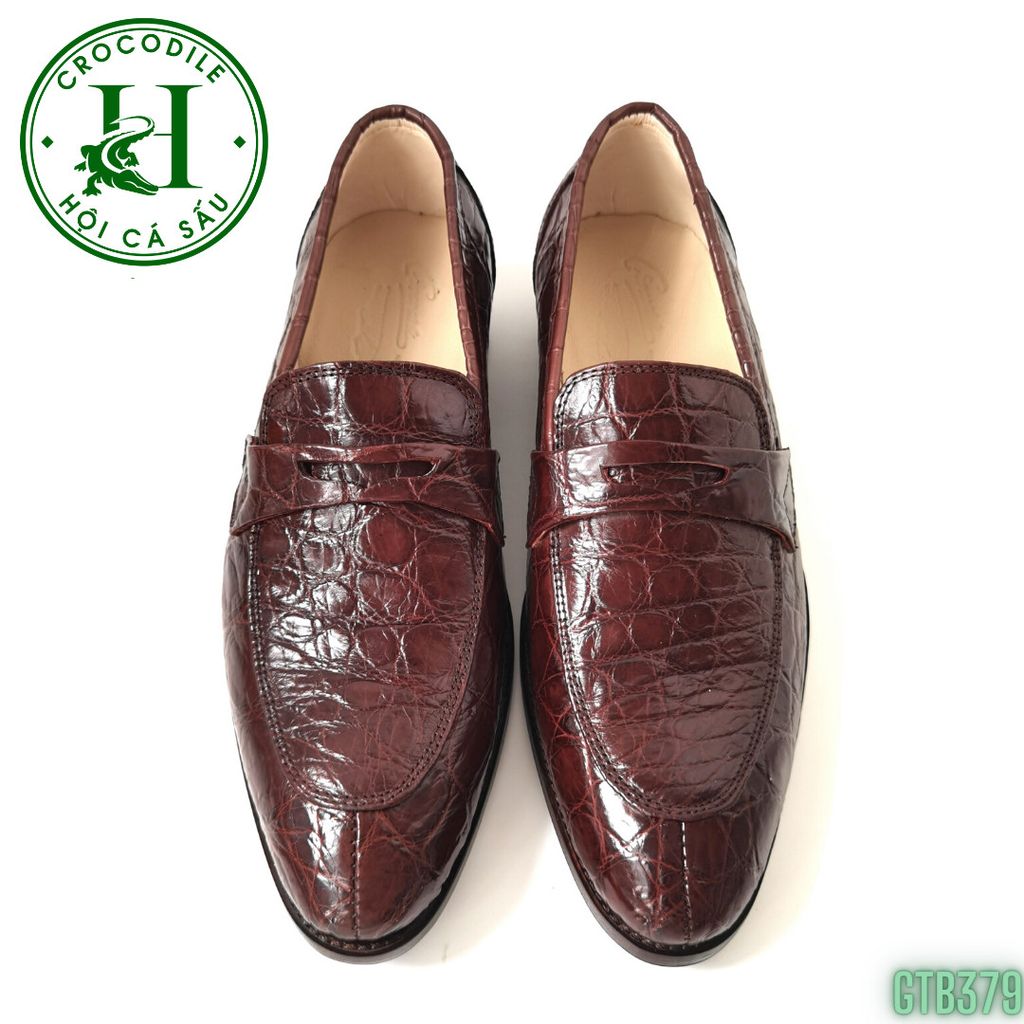 GTB379 – Giày Tây Loafer không dây da cá sấu thật | Tối giản – Tinh tế – Đậm chất quý ông