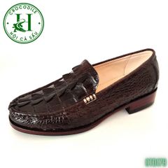 GTD179 – Giày lười đế cao da đuôi cá sấu cao cấp, thủ công tinh xảo
