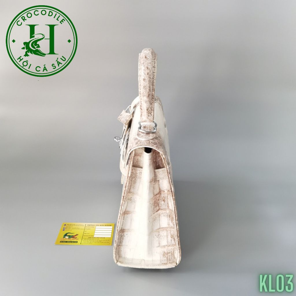 Túi nữ da cá sấu bạch tạng - bóng kính cao cấp KL03