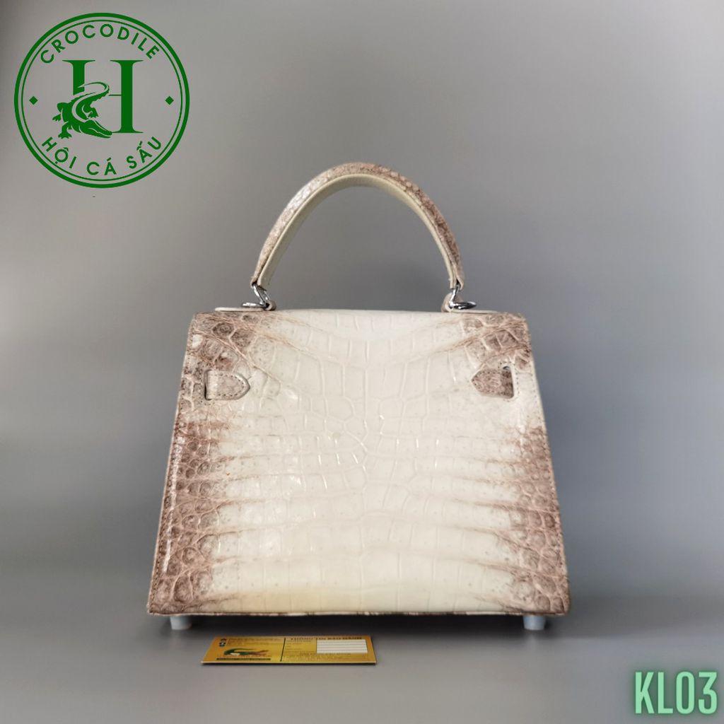 Túi nữ da cá sấu bạch tạng - bóng kính cao cấp KL03