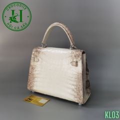 Túi nữ da cá sấu bạch tạng - bóng kính cao cấp KL03