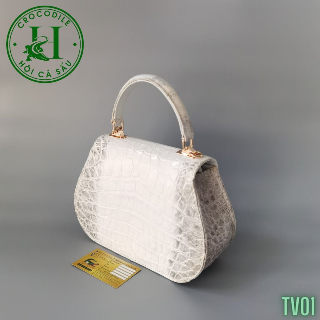 Túi nữ da cá sấu bạch tạng cao cấp TV01