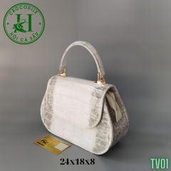 Túi nữ da cá sấu bạch tạng cao cấp TV01