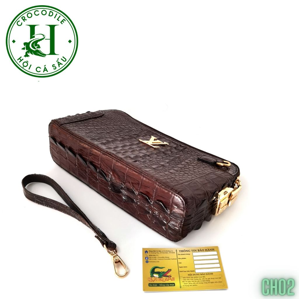 Clutch kẹp nách nam da cá sấu cao cấp CH02
