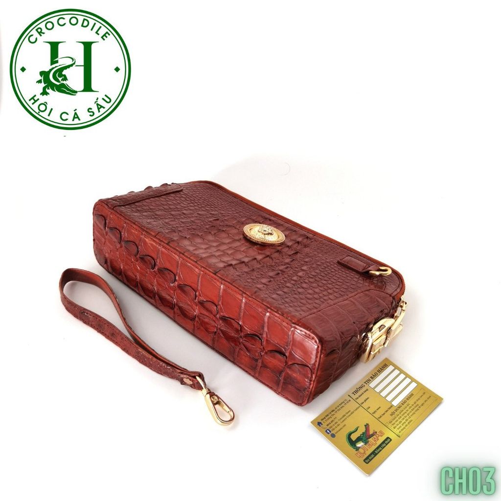 Clutch kẹp nách nam da cá sấu cao cấp CH03