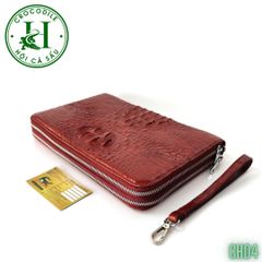 Ví cầm tay 2 kéo size lớn da cá sấu cao cấp CH04