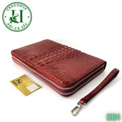 Ví cầm tay 2 kéo size lớn da cá sấu cao cấp CH04