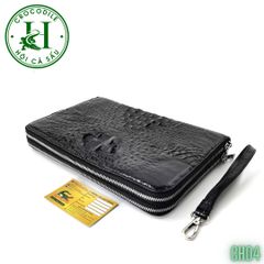 Ví cầm tay 2 kéo size lớn da cá sấu cao cấp CH04
