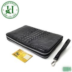 Ví cầm tay 2 kéo size lớn da cá sấu cao cấp CH04