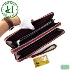 Ví cầm tay 2 kéo size lớn da cá sấu cao cấp CH04