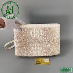 Clutch kẹp nách nam da cá sấu bạch tạng cao cấp CH05BT