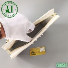 Clutch kẹp nách nam da cá sấu bạch tạng cao cấp CH05BT