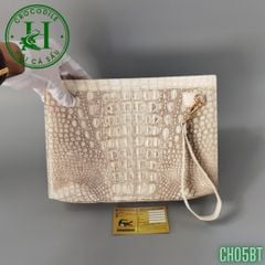 Clutch kẹp nách nam da cá sấu bạch tạng cao cấp CH05BT