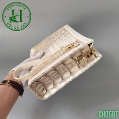 Clutch kẹp nách nam da cá sấu bạch tạng cao cấp CH05BT